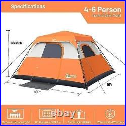 Instant Cabin Tent, 6 Person Camping Tent Setup in 60 Seconds Rainfly Tent