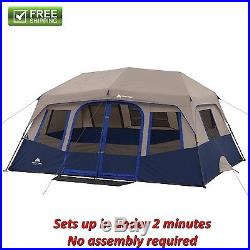 Instant Tent Blue 10-person 2 Room Weatherproof Rainfly Camping Hiking Trail New