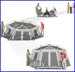 Instant Tent Gray 8-Person Cabin Weatherproof Rainfly Camping Hiking Trail New
