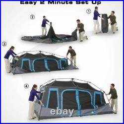 Instant Tent Large 10-Person Instant Cabin Dark Rest Blackout Windows Camping