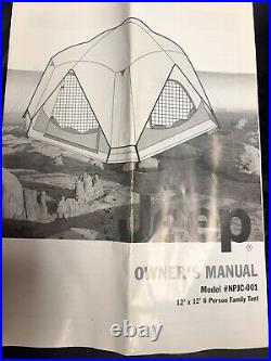 Jeep 12' X 12' 6 Person Dome Tent Npjc-001 Np 2002 Jep-0418 Jp-1212