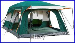 KTT Extra Large Tent 10-12 Person(A), Family Cabin Tents, 2 Rooms, 3 Doors and 3 Wi