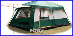 KTT Extra Large Tent 10-12 Person(A), Family Cabin Tents, 2 Rooms, 3 Doors and 3 Wi