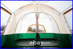 KTT Extra Large Tent 10-12 Person(A), Family Cabin Tents, 2 Rooms, 3 Doors and 3 Wi