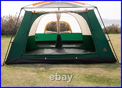 KTT Extra Large Tent 10-12 Person(A), Family Cabin Tents, 2 Rooms, 3 Doors and 3 Wi