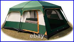 KTT Extra Large Tent 10-12 Person(A), Family Cabin Tents, 2 Rooms, 3 Doors and 3 Wi