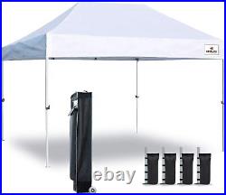 Keymaya 10x15 Ez Pop Up Canopy Tent, Wheeled Carry Bag, Bonus 6 Canopy Sand Bags