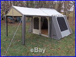 Kodiak Waterproof Canvas Tent 9x12Ft 6 Person withAwning & Screen