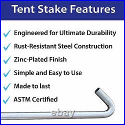 LOT Heavy Duty Steel Tent Stakes 1x18 ASTM Certified Inflatable Bounce House Peg