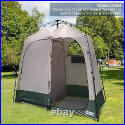 Large 2 Room Tent Camping Shower Changing Privacy Bath Portable Pop Up Shelter