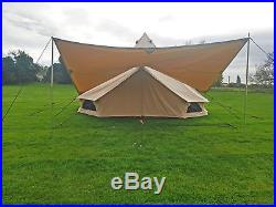 Large 4x2 Metre Canvas Bell Tent Canopy Awning Cover For Bell Tents
