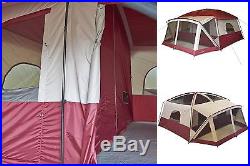 Large Camping Tent 12 Person Instant Family Hiking Cabin Canopy Red 3 Dorm Rooms