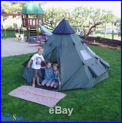 Large Camping Tent 6 Person Family Tepee Outdoor Shelter Hiking Equipment Gear
