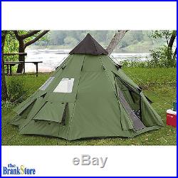 Large Camping Tent 6 Person Family Tepee Outdoor Shelter Hiking Equipment Gear