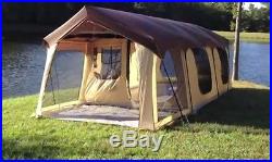 Large Camping Tent Brown Instant Family Cabin 2 Room Sealed 10 person 20 x 10
