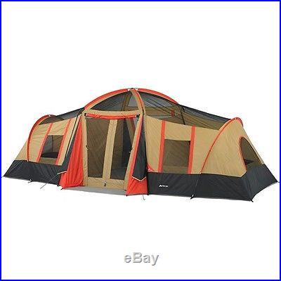 Large Family Camping Tents 10 Person 3 Room Cabin Hiking Ozark Trail Tent New