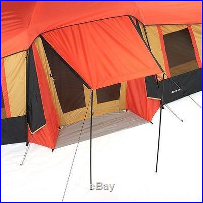 Large Family Camping Tents 10 Person 3 Room Cabin Hiking Ozark Trail Tent New