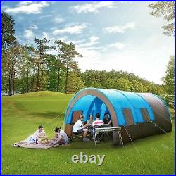 Large Tent Outdoor Double Layer Tunnel Camping 8 People Family Party Tent New