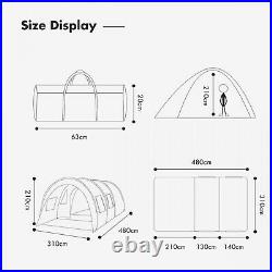 Large Tent Outdoor Double Layer Tunnel Camping 8 People Family Party Tent New
