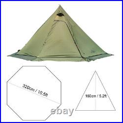 MCETO Outdoor Camping Tent Pyramid Teepee Tent + Stove Jack Fireproof Cloth C1B4