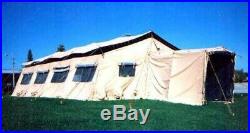 MILITARY TEMPER TENT 20x32 NEW OLD STOCK WATERPROOF COMPLETE