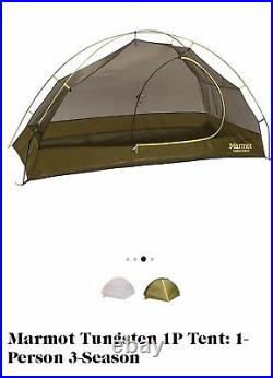 Marmot Tungsten 1P One Person Backpacking Tent withFootprint and Rainfly BRAND NEW