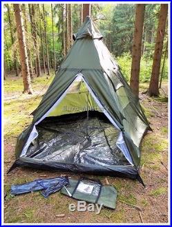 Military&Outdoor 3+1 Man Pyramid Tipi Tent Camping Hunting Waterproof Shelter