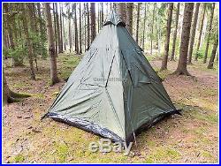Military&Outdoor 3+1 Man Pyramid Tipi Tent Camping Hunting Waterproof Shelter