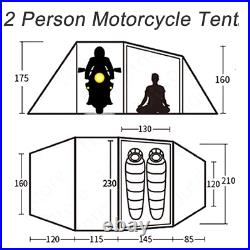 Motorcycle Motorbike 2 Person Expedition Touring Tunnel Tent 3Season 40D Fabric