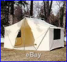 NEW! 12x9x5ft Canvas Wall Tent w/Poles and Floor