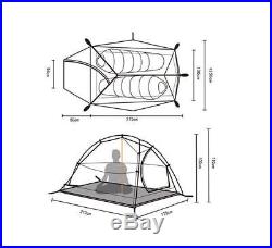NEW 2 Man Person Tent Waterproof Hiking Travel Snow Winter 4 Season Double Layer