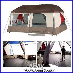 NEW 9 Person 2 Room Large Family Tent Cabin Dome Waterproof Camping Shelter 14ft