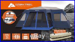 NEW Blue 18' x 16' Instant Cabin Tent Screen Room 12 Person By Ozark Trail