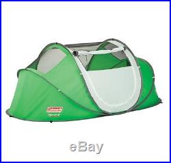 NEW! COLEMAN 2 Person Pre-Assembled Instant Pop Up Camping Tent with Taped Rainfly