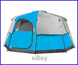 NEW COLEMAN 8 Person 2 Room Octagon 98 Family Camping Tent with RainFly 13 x 13