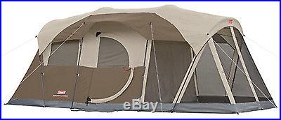 NEW! Coleman WeatherMaster Screened 6 Person Two Room Tent with Hinged Door