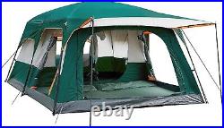 NEW KTT Tent Waterproof Green Outdoor Family 2 Section Camping Tent 12 Person