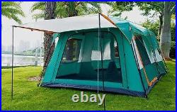 NEW KTT Tent Waterproof Green Outdoor Family 2 Section Camping Tent 12 Person