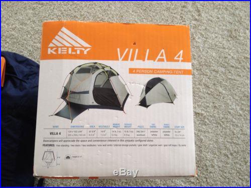NEW- Kelty Villa 4 Tent FREE footprint included. 4 Person Tent