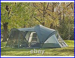NIB OUTDOOR SPIRIT 19x17 9 PERSON TENT WITH SCREEN / SUNROOM GREEN & PATTERN