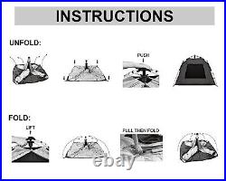 Navy Instant Camping Tent 4/5/6 People Automatic Hexagon Dome Pop-up Windproo