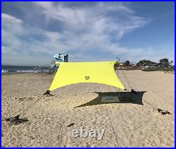 Neso Grande Beach Tent with Sand Anchors, Portable Sun Shelter (Lemon)
