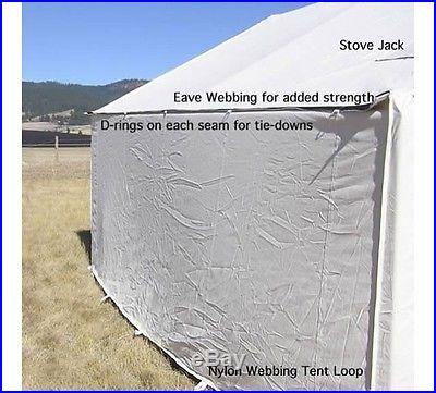 New 12x14 Canvas Wall Tent -Water/Mildew Treated & 3 RAFTER ANGLE KIT