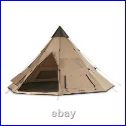 New 18 ft x 18 ft Teepee Camping Tent For 8 People And Gear, Brown