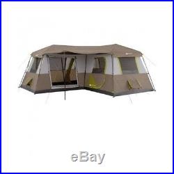 New Large Family Tent GREEN TRIM 12 Person 3 Room Cabin Shelter Camping Hunting