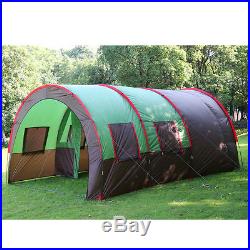 New Large Outdoor Tent 6-10 Person 3Rooms Family Camping Tunnel Tents Waterproof