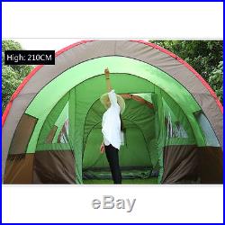 New Large Outdoor Tent 6-10 Person 3Rooms Family Camping Tunnel Tents Waterproof