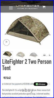 New Litefighter 2 Tent Shelter System Military TAN 2 Man Shelter TAN NOT OCP