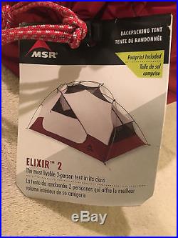 New MSR Elixir 2 Person, 3 Season Backpacking Camping Tent