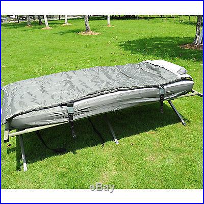 New Outsunny Single Folding Camp Shelter Bed Cot W/ Tent Sleeping Bag Airbed Mat